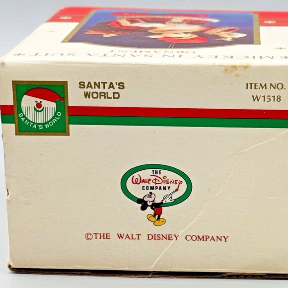 Santas World Kurt Adler Fabric Mickey Mouse Santa Figure Walt Disney 6 inch - Picture 9 of 11